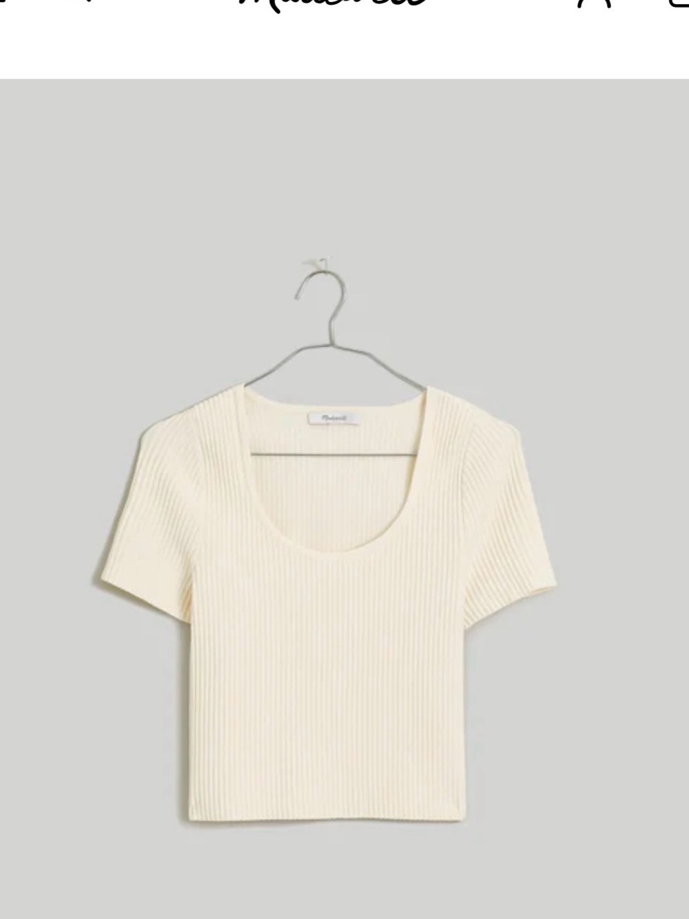 Madewell Scoop Neck Crop Top - Cream